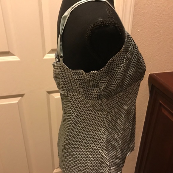 Express Mint Green and Black Brand Silk with Design Tank Top/Cami Size: 12 (L) - Picture 7 of 12